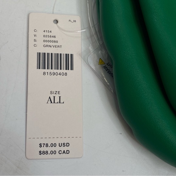 ANTHROPOLOGIE GREEN GOLD ZIPPER FAUX LEATHER CONVERTIBLE NWT $78 PURSE - Picture 4 of 4